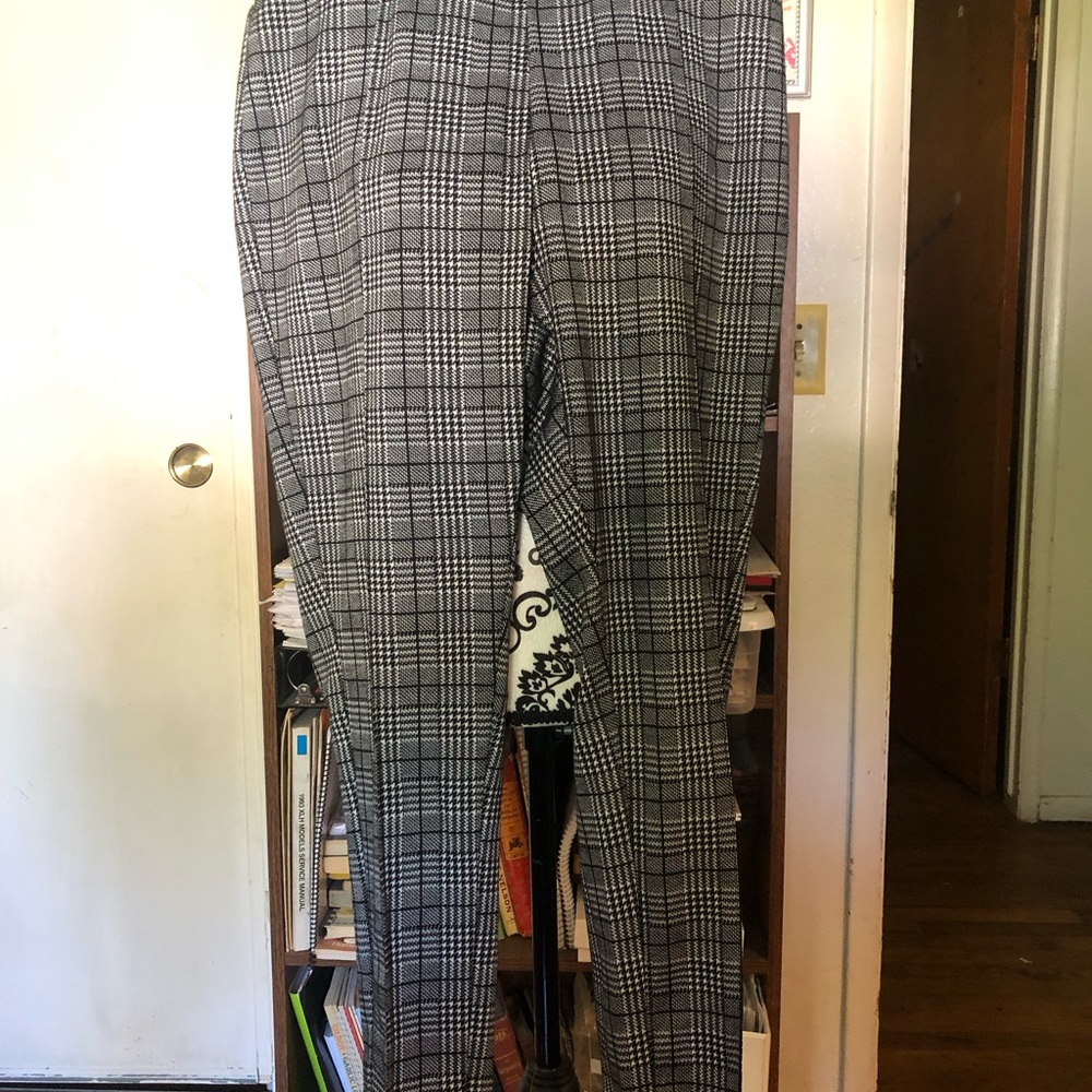 Black and Gray Plaid Slacks